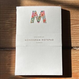 Rifle Paper Co. Floral Monogram “M” Notepad | Brand New